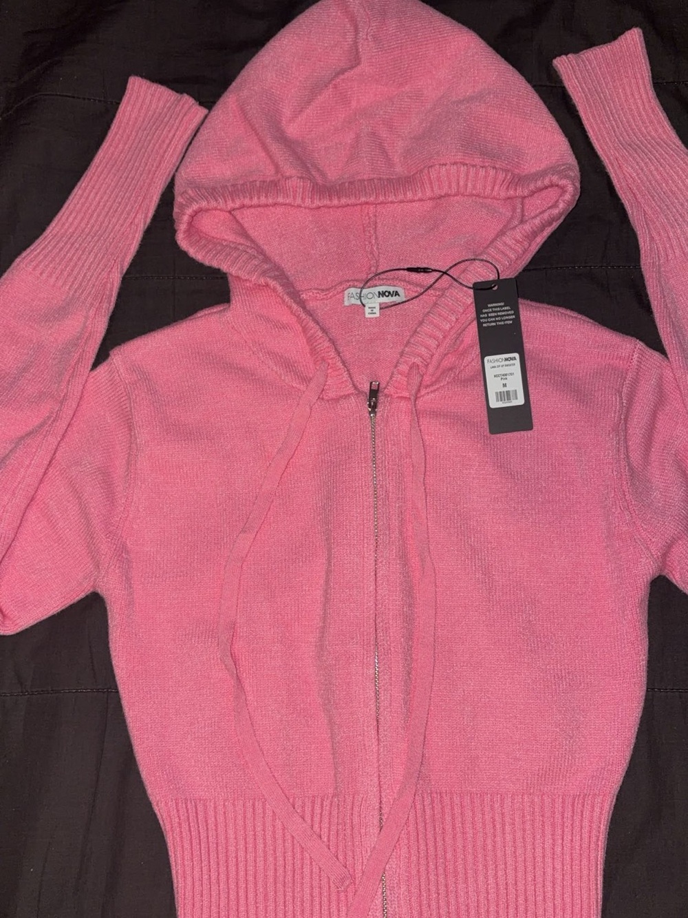 Fashion Nova Girls Hot Zip-Up Hooded Sweater